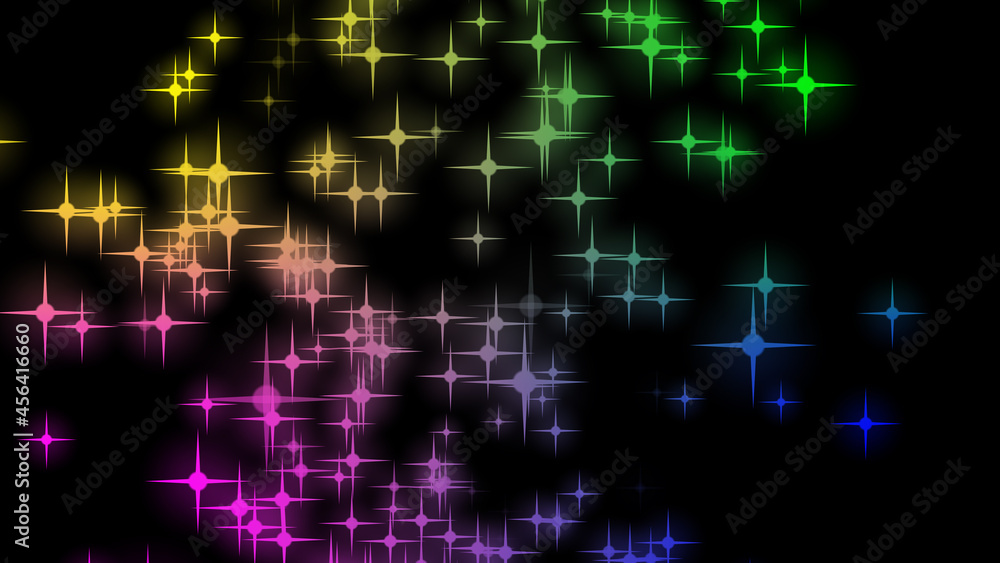 Aufkleber abstract particles of stars in neon light rays. chaotic movement in space. beautiful background of a