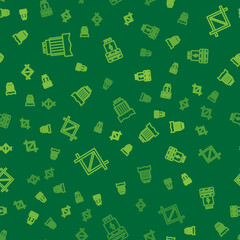 Set line Camera photo lens, Picture crop and Photo camera flash on seamless pattern. Vector