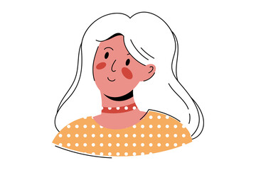 Woman face, avatar concept, vector illustration