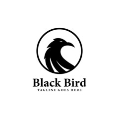 Black bird logo design template
