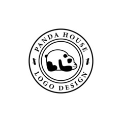 Panda house logo design template