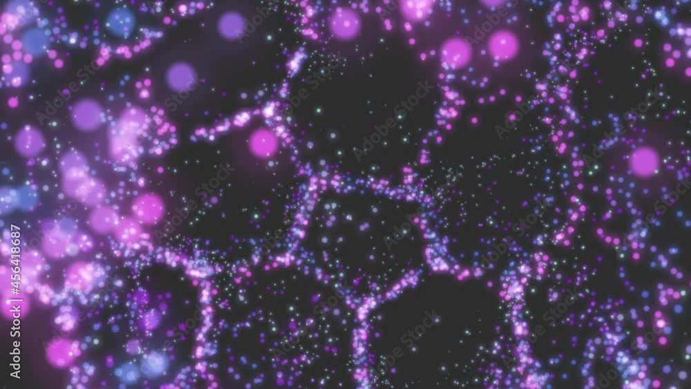 Poster abstract space illumination close-up moving in space. luminous particles are a good decoration for a