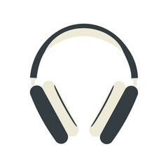 On-ear headphones on a white background for listening to music. Vector.