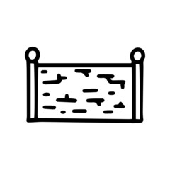 brick fence black line vector doodle simple icon