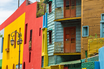Caminito Street in La Boca with the colorful buildings in Buenos Aires