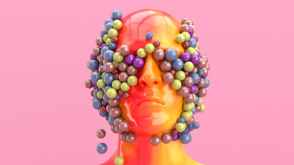 3d render. Abstract sculpture background