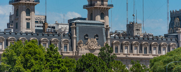 Buenos Aires cityscape panorama from Puerto Madero with the historical buidings