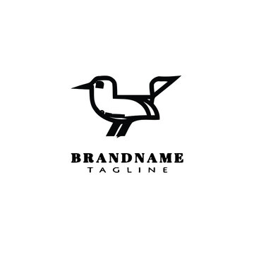 bird logo cartoon icon graphic template black isolated vector illustration