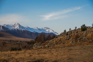 snow covered mountains