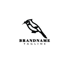 bird logo cartoon icon design animal black isolated vector illustration