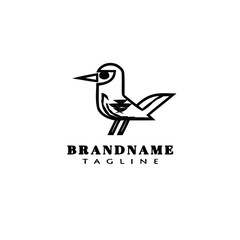 simple bird logo cartoon icon design template black isolated vector illustration