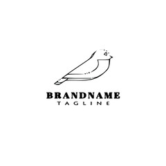 bird logo cartoon icon design template black flat vector illustration