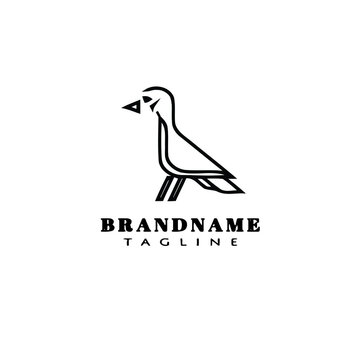 bird logo cartoon icon design template black isolated vector simple
