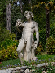Statue in the gardens of Villa Balbianello, Lake Como, Lombardy, Italy,