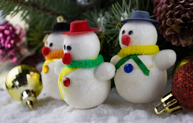 Image of Christmas toys. Festive greeting card for new year and christmas.