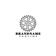 bicycle sprocket cartoon logo icon design template creative isolated vector illustration