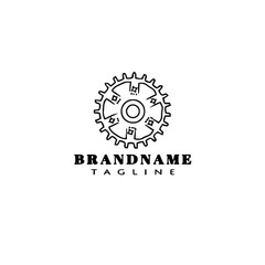 bicycle sprocket simple logo icon design template black isolated vector illustration
