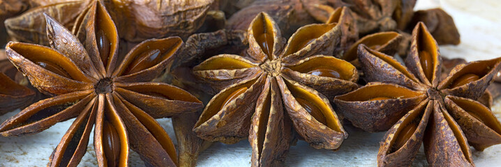 Close-up image of star anise.
