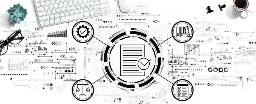 Compliance concept with a computer keyboard and a mouse