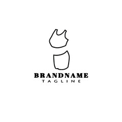 swim wear logo cartoon icon design template black isolated vector