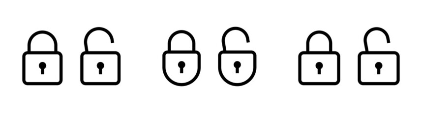lock icon set . padlock icon . line icon . vector illustration