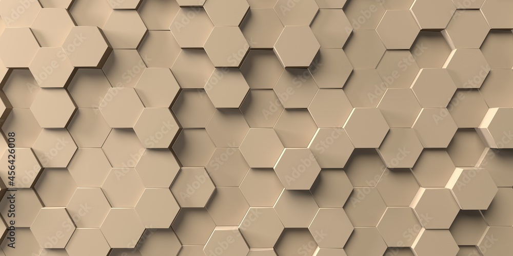 Aufkleber abstract hexagon geometry background - 3d render design