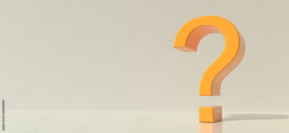 Poster question mark with shadow - 3d render design
