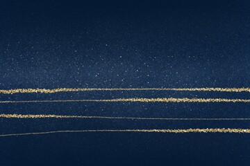 abstract blue and gold minimalistic background with golden stripes, luxury navy jeans fabric texture