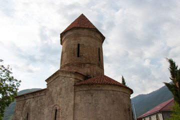 Fototapeta na wymiar Early christianity age in Caucasia. Ancient Alban Church in Sheki - Azerbaijan