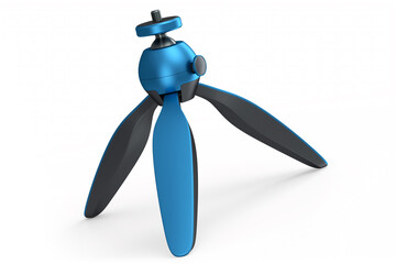 Photo and video tripod with quick release plate isolated on white background