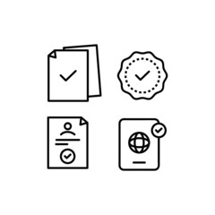 Approval process business line icon design vector