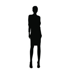 Vector silhouette of woman standing,  figure of young girl, sexy profile, black color, isolated on a white background