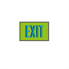 A green sign on a white background with the inscription exit. Vector illustration.