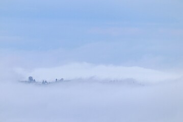 misty morning in the mountains