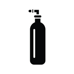 Cylinder, oxygen icon. Black vector graphics.