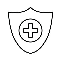 Obraz premium Healthy, protect, shield line icon. Outline vector.