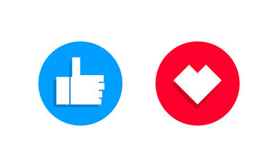 Thumbs and heart icon. The uniquely shaped like button gives it a different touch. web and app social media icons.