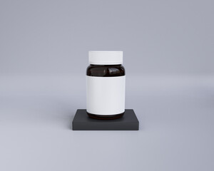 Medicine pill bottle isolated on a white background