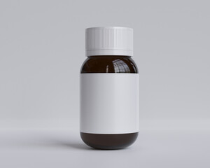 Medicine pill bottle isolated on a white background