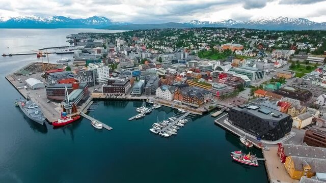 view of a marina in tromso north norway tromso is considered the northernmost city