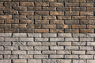 Red and gray brick wall, background or texture