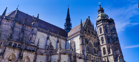 Facade of St. Elisabeth cathedral. View of the Catholic Church in Kosice. Slovakia. Europe