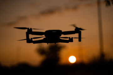 Fototapeta na wymiar Drone sunset