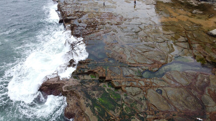 water flowing over rocks