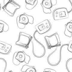 Blood pressure meters and medical respirator. Vector drawing. A medical device. Vector illustration