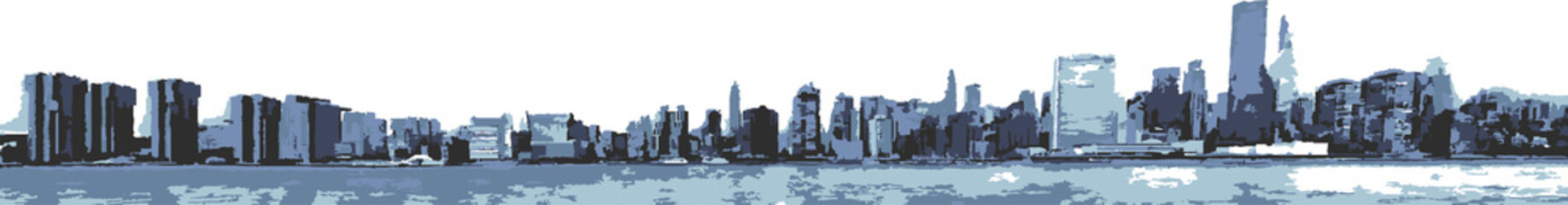 Fototapeta premium New York City skyline silhouette abstract background. Blue grunge cityscape. Vector illustration