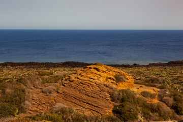 View of the scenic Linosa cliff, Sicily