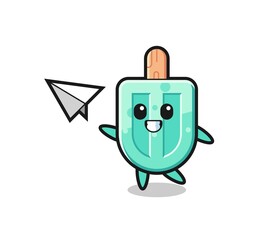 popsicles cartoon character throwing paper airplane