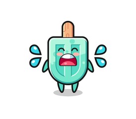 popsicles cartoon illustration with crying gesture