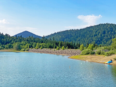 Lepenica lake near Fuzine or Lake Lepenica, Benkovac Fuzinski - Gorski kotar, Croatia (Umjetno jezero Lepenica ili akumulacijsko jezero Lepenica, Benkovac Fužinski - Gorski kotar, Hrvatska)